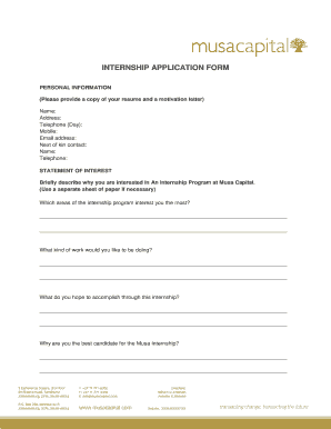 Internship Application Form