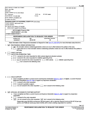 Responsive Declaration to Request for Order