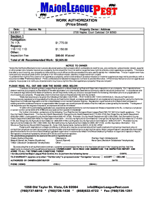 California Work Authorization for Pest Control