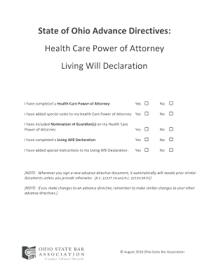 Ohio Health Care Power of Attorney