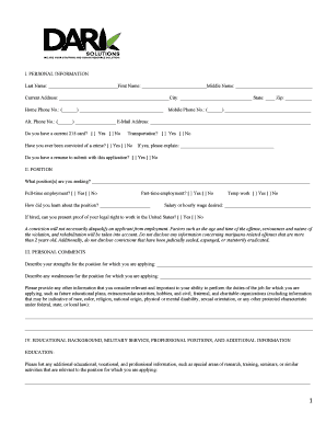 Employment Application Form