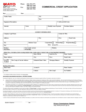 Commercial Credit Application