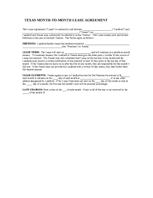 Texas Month-to-Month Lease Agreement