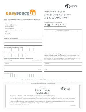 Direct Debit Instruction Form