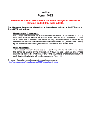 Arizona Form 140EZ Resident Personal Income Tax Return