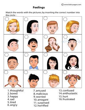 Feelings Matching Worksheet