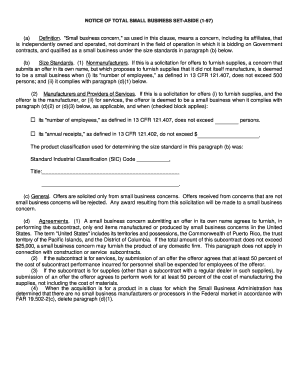 Notice of Total Small Business Set-Aside