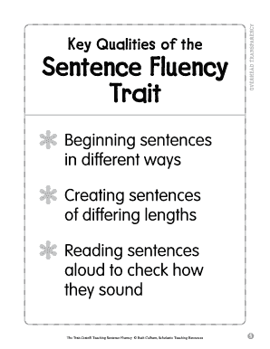 Sentence Fluency Worksheet