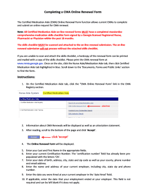 Georgia CMA Online Renewal Form
