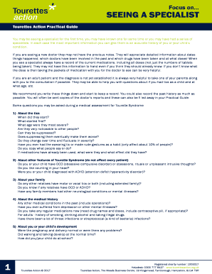 Tourette Syndrome Specialist Consultation Guide