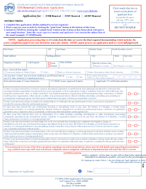 Connecticut EMS Renewal Certification Application