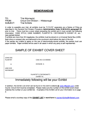 Trial Exhibit Filing Instructions