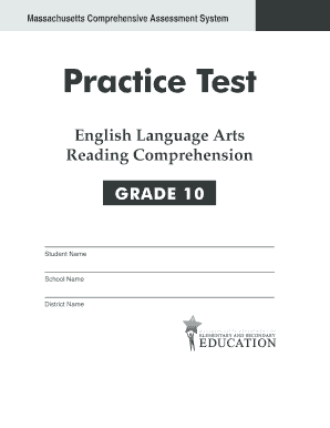 Massachusetts Grade 10 English Language Arts Practice Test