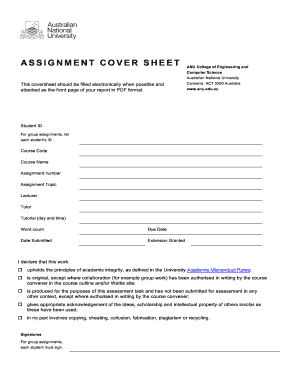 Assignment Cover Sheet