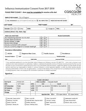Influenza Immunization Consent Form
