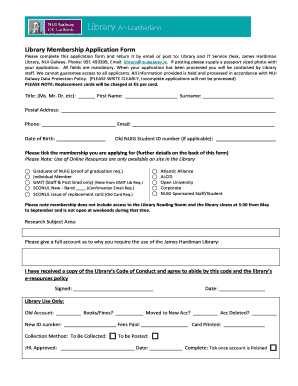 Library Membership Application Form