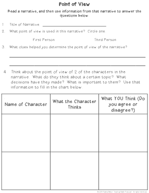 Point of View Worksheet