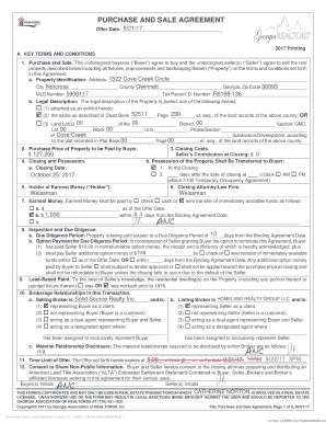Georgia Purchase and Sale Agreement