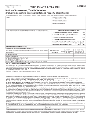 Michigan Property Tax Assessment Notice