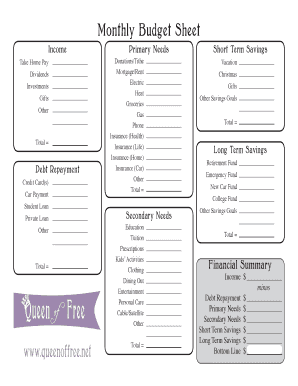 how to fill out a budget sheet