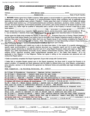 Repair Addendum to Residential Real Estate Agreement