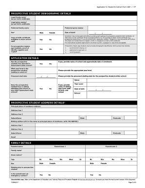 Queensland Student Enrolment Form