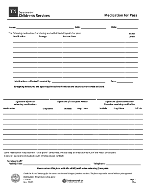 Medication for Pass Form