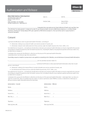 OHIP Authorization and Release Form