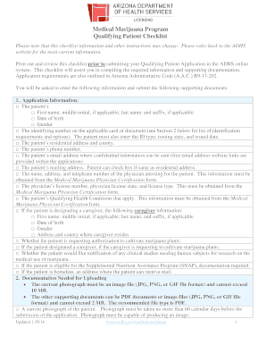 Arizona Medical Marijuana Program Application