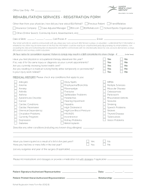 Rehabilitation Services Registration Form