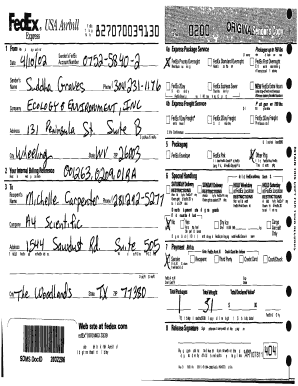 FedEx Express Airbill Form