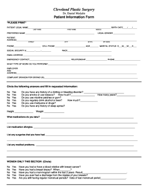 Patient Information Form
