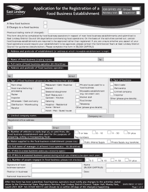 Food Business Registration Form