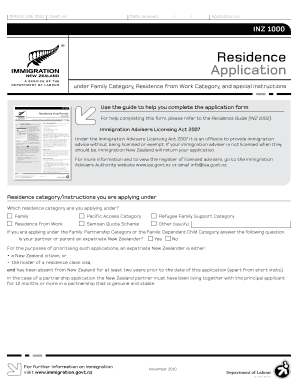 New Zealand Residence Visa/Permit Application