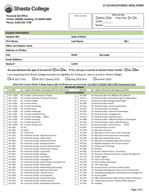 2017-2018 Educational Goal Form