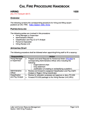 Fillable Online CAL FIRE PROCEDURE HANDBOOK Fax Email Print - pdfFiller