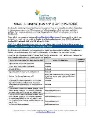 Small Business Loan Application Package