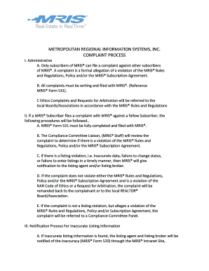 MRIS Complaint Form