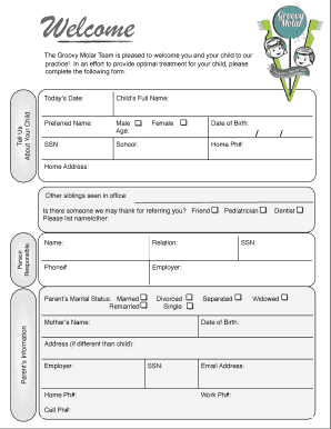Child Dental Intake Form