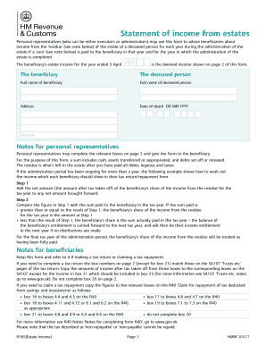 UK Estate Income Statement