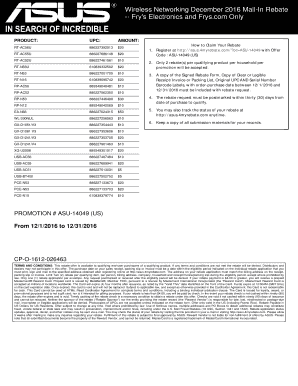 Fry's Electronics Mail-In Rebate Form