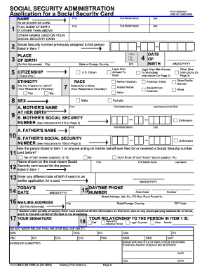 Application for Social Security Card