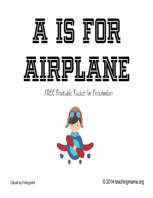 A is for Airplane Printable