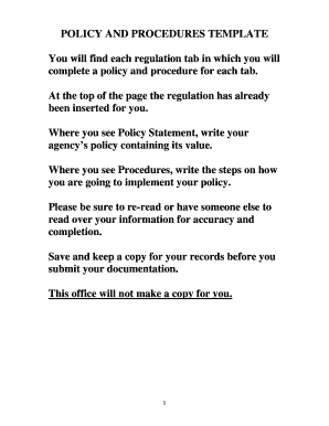 Policy and Procedures Template