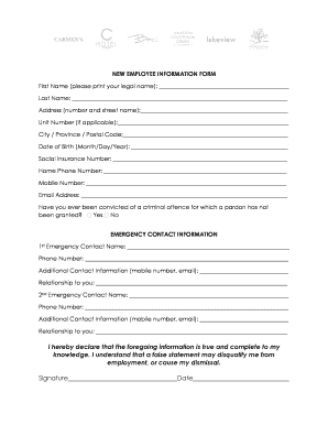 New Employee Information Form