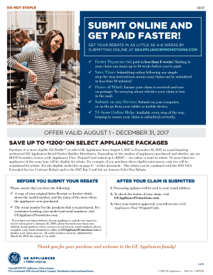 GE Appliance Rebate Form