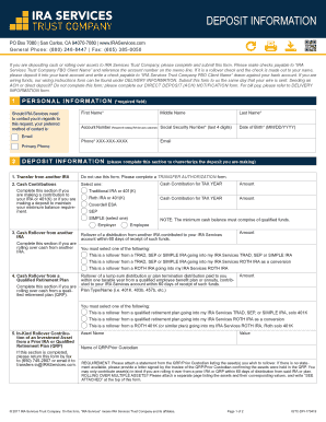 IRA Services Deposit Information Form
