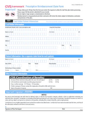 Prescription Reimbursement Claim Form