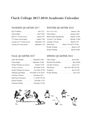 Fillable Online Class Schedule - Clark College Fax Email Print - pdfFiller