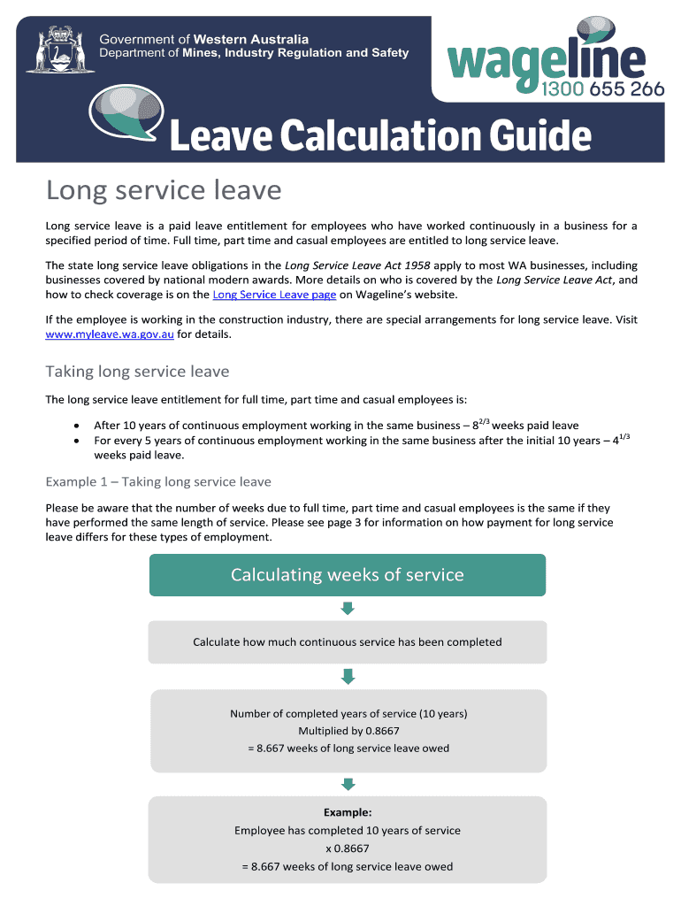 Fillable Online Long service leave is a paid leave entitlement for employees who have worked